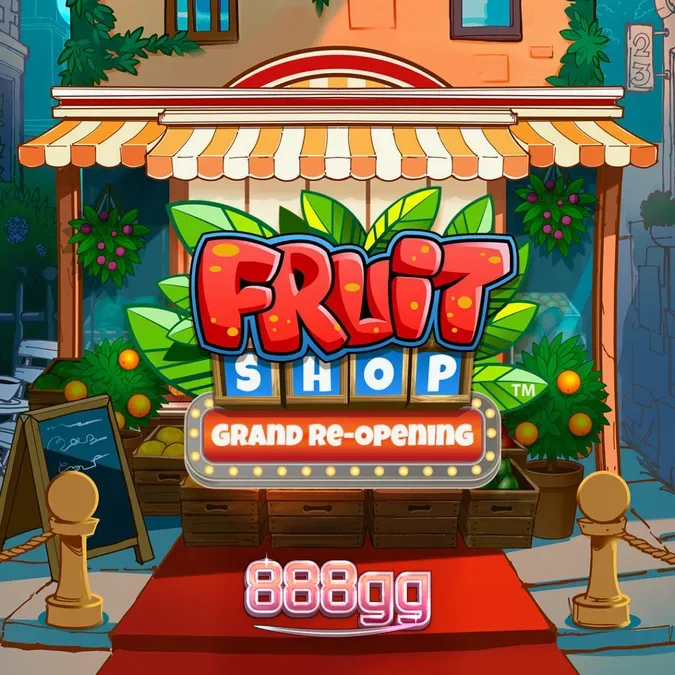 Interface do jogo Fruit Shop Grand Re-Opening com símbolos de frutas vibrantes